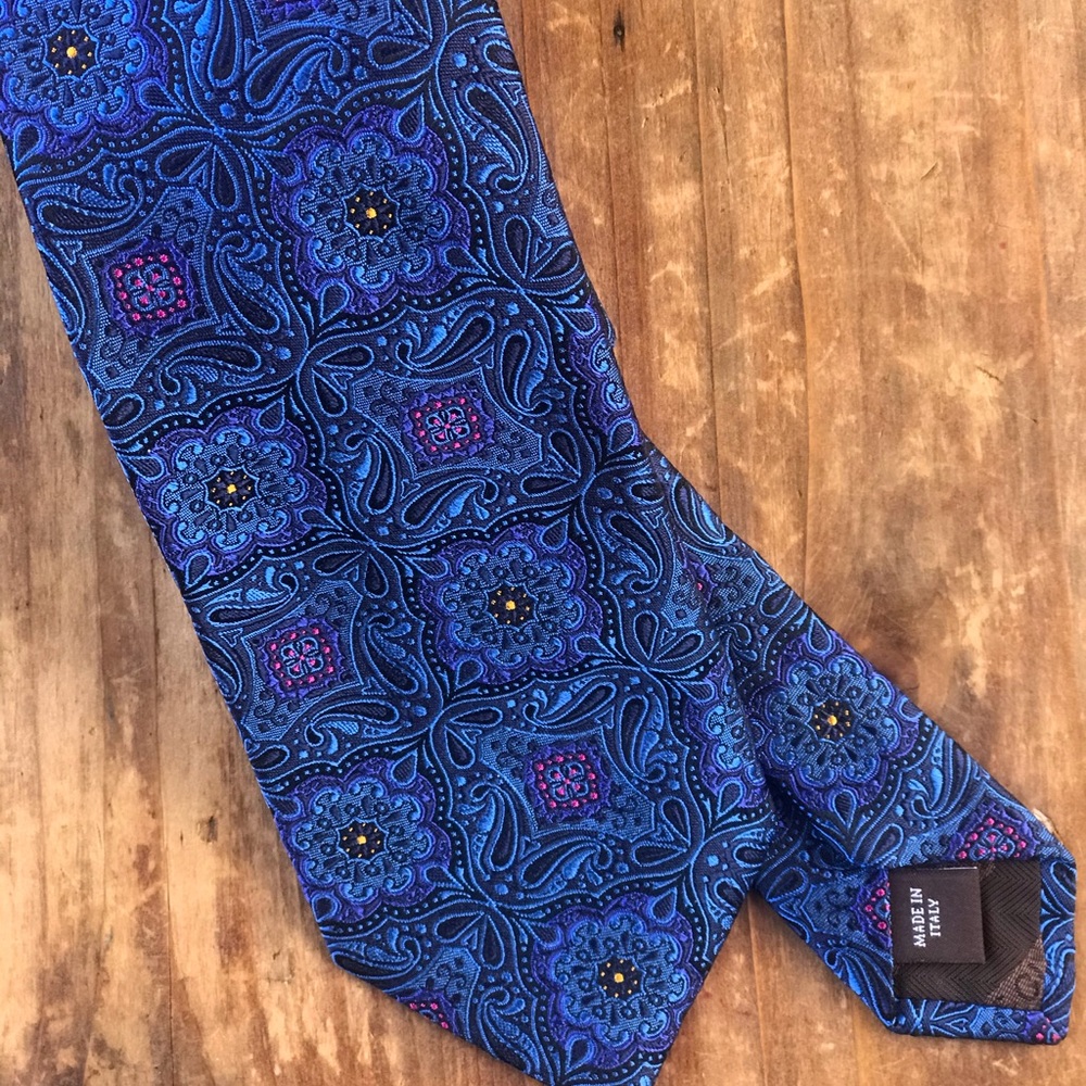 Robert Talbott Men Silk Tie Blue Paisley